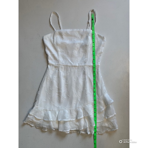 Lulus XS Days With You White Floral Burnout Ruffled Mini Dress NWT FLAWS - Picture 15 of 17